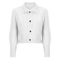 thumbnail image 3 of Lilgiuy Women Casual Solid Knitting Buttons Long Sleeve Hoodless Coat Tops White，10（XL） Winter Dresses for 2022, 3 of 4