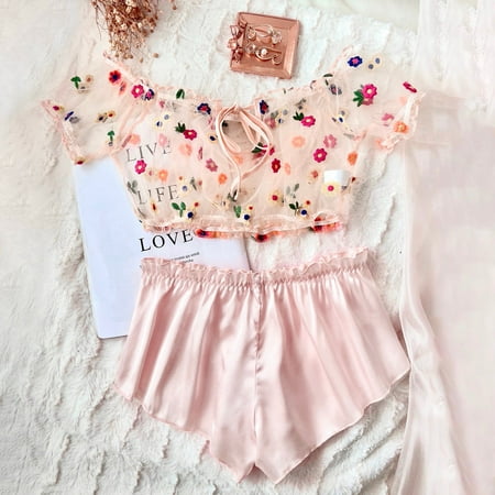 

MRULIC intimates for women Bra Polyester short sleeves Daily Woman Pink + L