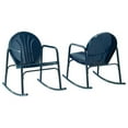 thumbnail image 1 of Crosley Furniture Fauteuil Berçant en Métal Griffith, Fini Bleu Marine Lustré (Ensemble de 2), 1 of 7