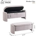 thumbnail image 2 of Storage Bench with Lamb Fleece Fabric, Upholstered Ottoman with Spacious Hidden Storage for Bedroom, Living Room, Entryway, No Assembly Required, Grey, 2 of 13
