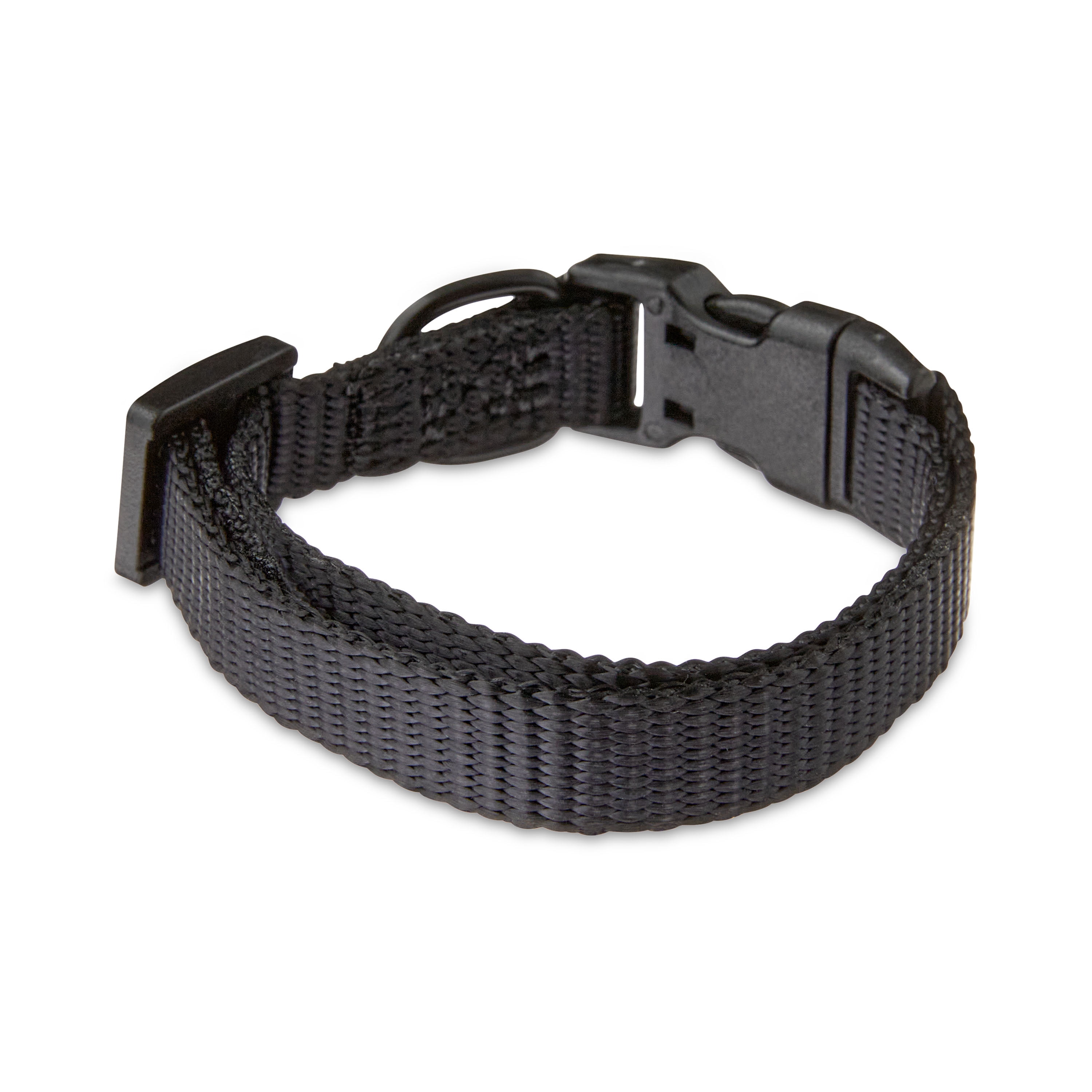 Vibrant Life Solid Polyester Adjustable Dog Collar, Black, X-Small