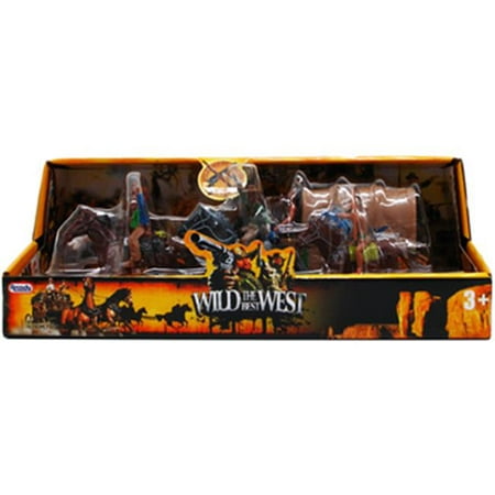 Wild the Best West Cowboys vs Indians Action Figures Set - Includes Horses and Wagons - Pretend Play Toys (12pc Set) - Item (Best Cowboy Action Revolver)