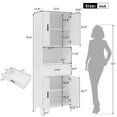 thumbnail image 3 of 70"  Tall Bathroom Cabinet With Drawer 4 Soft Close Doors Adjustable Shelves For Stylish Storage, White, 3 of 16