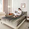 thumbnail image 3 of Castle Fairy Minimalist Forest Deer Silhouette Queen Sheets 4 Pieces for Teens,Abstract Tree Branches Queen Sheet Sets,Green Brown Cream,1 Fitted Sheet, 1 Flat Sheet and 2 Pillowcases, 3 of 6