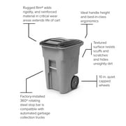 48 Gal. Blue Recycling Container with Wheels and Lid