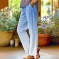 thumbnail image 2 of TRUBKH Women Linen Pants Women's Sweatpants Drop Crotch Harem Pants Palazzo Flowy Trousers Loose Yoga Trousers Linen Cotton Blend Pants Comfort Resort Wear Flowy Gauze Baggy Linen Pants Sky Blue 3XL, 2 of 5