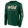 thumbnail image 2 of Men's Fanatics Green Minnesota Wild Strike the Goal Long Sleeve T-Shirt, 2 of 3