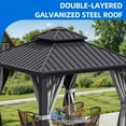 thumbnail image 5 of Dextrus 10x10ft Outdoor Hardtop Gazebo with Nettings & Gray Curtains,Heavy Duty Steel Double Galvanized Roof Canopy for Garden, Patio, Lawns, Black&Gray, 5 of 10