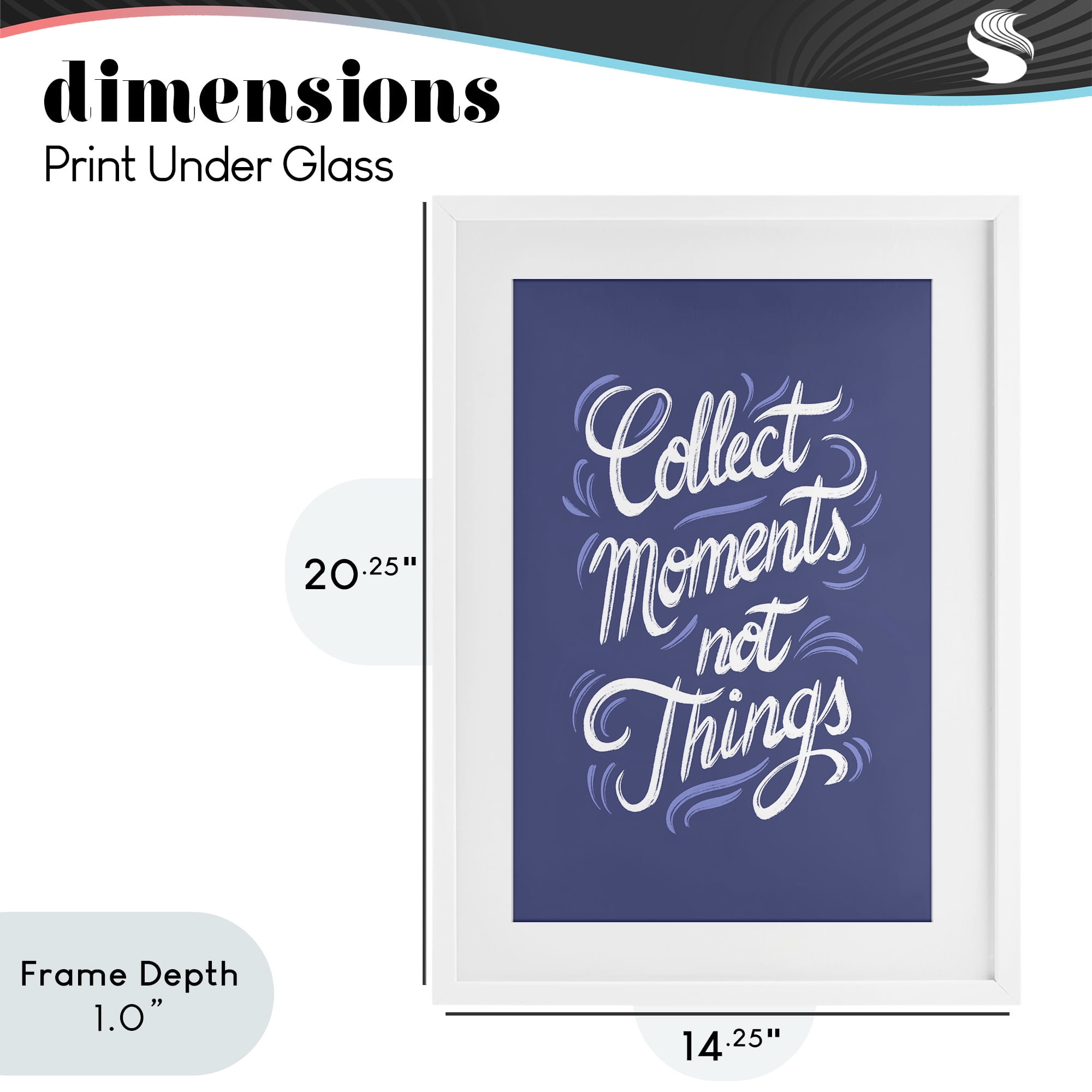 Stupell Industries Collect Moments Not Things White Framed Print Under Glass, design by Martina Pavlova