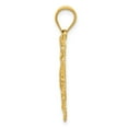 thumbnail image 2 of 14k Yellow with White Rhodium Two-tone Gold Diamond-cut Swirl Round Pendant, 2 of 4