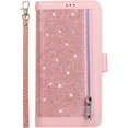 thumbnail image 6 of Wallet Case for Samsung Galaxy Note 9,Magnetic Handbag Zipper Pocket PU Leather Flip with 9 Card Slots and Wrist Strap Folio TPU Inner Stand Case for Samsung Galaxy Note 9 - Rose Gold, 6 of 14
