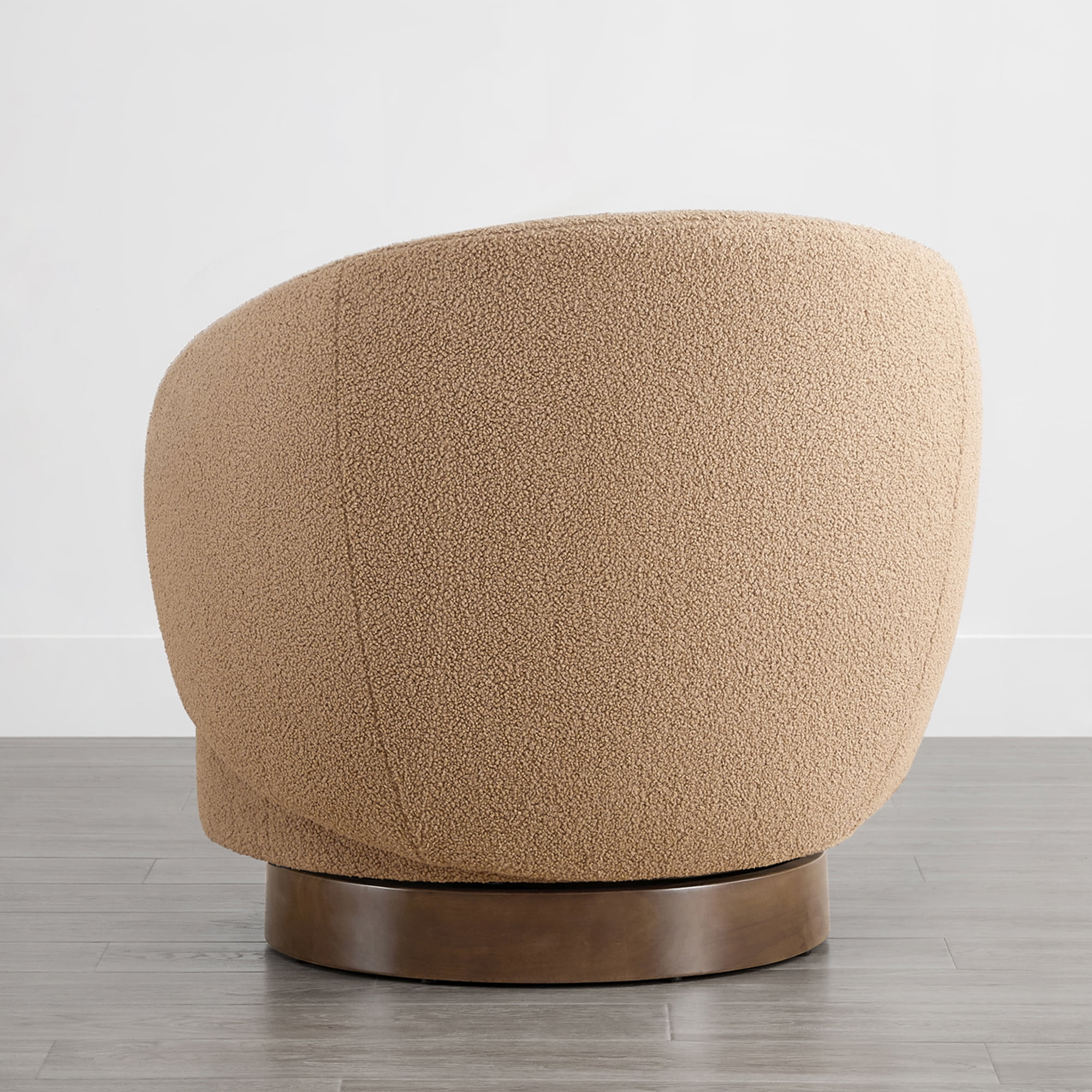 Spruce & Spring Upholstered Swivel Accent Chair with Curved Back Single, Khaki