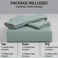 thumbnail image 6 of Yiwa Sage Green Duvet Cover Queen Size, 3 Pieces Reversible Double Brushed Microfiber Duvet Cover Set, Sage Green/Grey, 90"x90", 6 of 7