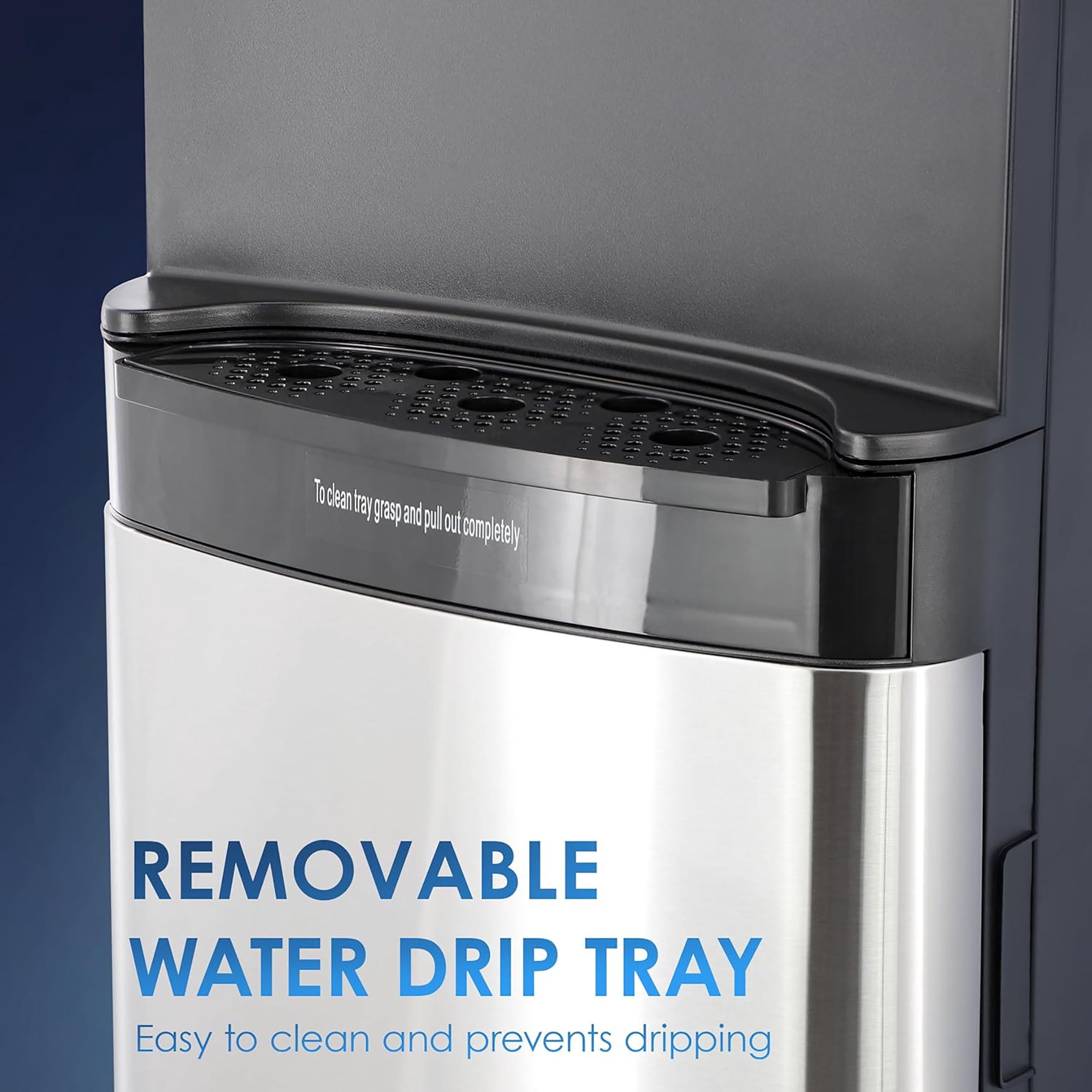 5 Gallon Bottom Load Water Dispenser with Hot, Cold & Room Temperature Settings, UV Self-Cleaning System, Child Safety Lock, Stainless Steel Water Cooler for Home and Office