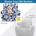 thumbnail image 4 of Binienty Navy White Hibiscus Recliner Chair Covers for Single Lounger Sofa, Washable Soft Recliner Slipcovers for Apartment Living Room Single Reclining Chair, 4 of 8