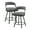 Gray, variant on Lexicon Oxton Metal & Faux leather set of 2 Swivel Counter Height Chair in White