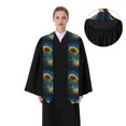 thumbnail image 4 of Daiia Sunflower Castle Starry Sky Pattern Graduation Shawl Stole – Satin Graduation Stole Academic Stole Non-Slip Design-Flattened, 4 of 7