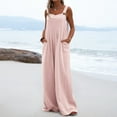 thumbnail image 4 of Jebong Jumpsuits Rompers Prime On Sale!‎2022 Womens Suspender Overall Pocket Jumpsuit Wide Leg Pants Baggy Womens Streetwear Women's Pants Sleeveles Slip Rompers, 4 of 8