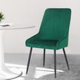 thumbnail image 4 of Homebeez Modern Velvet Upholstered Accent Dining Chair Set of 2 for Dining Room, Vanity Chairs Corner Side Armless Chair, Furniture Sets for Kitchen, Green, 4 of 6