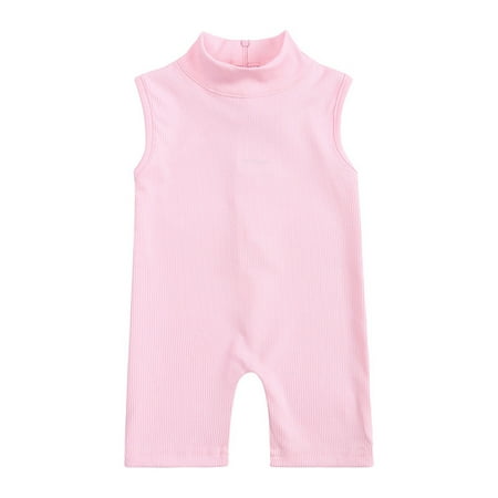 

AIMAOMI Toddler Girls Baby Kids Solid Ribbed Zip Up Jumpsuit Romper Summer Sleeveless Playsuit Outfits Clothes H