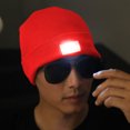 thumbnail image 4 of Greeniant Sombrero LED Lámpara de cabeza luminosa Gorra ligera Esquí al aire libre Sombrero de punto cálido para mujeres, hombres, niños, rojo Pescar Rojo Greeniant OD000808-02, 4 of 6