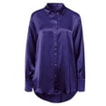 thumbnail image 4 of xia Clearance,Button down Long Sleeve Shirts for Women, Plus Size V Neck Blouses,Ladies Casual Trendy Loose Fit Asymmetric Hem Tops Purple XXL, 4 of 4