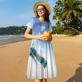 thumbnail image 4 of Defioc Christmas Snowman In The Snow Pattern Womens Summer Dresses Short Sleeve Sundress 2025 Beach Vacation Dresses with Pockets -XX-Large, 4 of 6