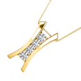 thumbnail image 3 of Aonejewelry 0.25 Carat Natural White Diamond Curve-Bar Design Pendant Necklace For Woman Crafted In 10k Rose White and Yellow Gold With 18 Gold Plated Over 925 Sterling Silver Box Chain, 3 of 5