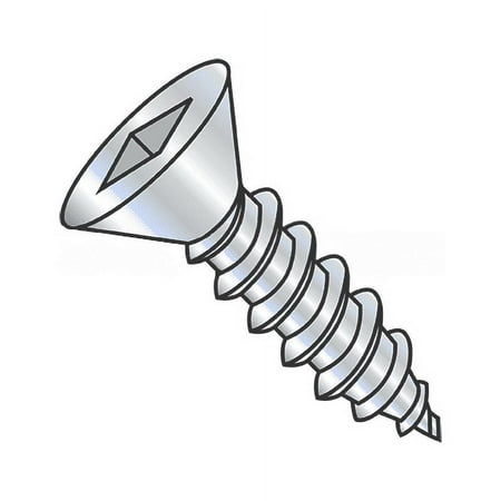 

Self-Tapping Screw - Type AB - Square Drive Flat Head - Zinc Plated Steel - 10-16 Thread - 1-1/4 Long