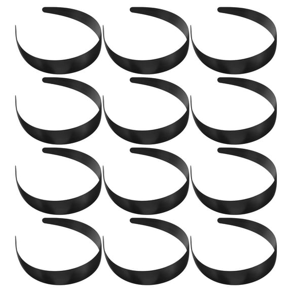 MIPCASE 12Pcs Diy Headbands Black Plastic for Women and Girls Versatile Use and Crafts