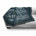 thumbnail image 3 of Tea Soft Flannel Fleece Throw Blanket, Pastries Bakery Cookies Muffin Cake Biscuit Morning Brunch Menu, Cozy Plush for Indoor and Outdoor Use, 50" x 70", Petrol Blue and White, by Ambesonne, 3 of 6