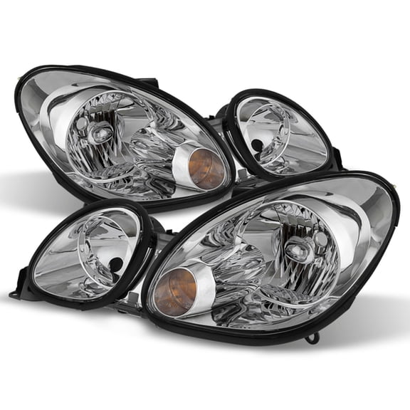 AKKON - Fits 1998-2005 Lexus GS300 1998-2000 GS400 01-05 GS430 [Halogen Type] Chrome Headlights Pair Driver Left Passenger Right