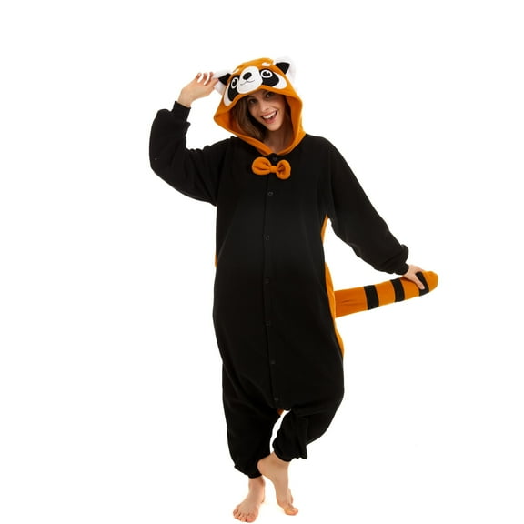 Unisex Adult CANASOUR Red Panda Onesie Polyester Animal Pajamas Funny Christmas Cosplay Sleepwear