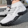 thumbnail image 3 of Barefoot Shoes Men Women Knit High Top Sneakers Breathable Antislip Outdoor Athletic Hiking Shoes Light Gray Size 10, 3 of 8