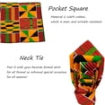 thumbnail image 4 of XIAOHUAGUA 2PC Set African Print Necktie for Men Pocket Square Kente Neck Ties, 4 of 5