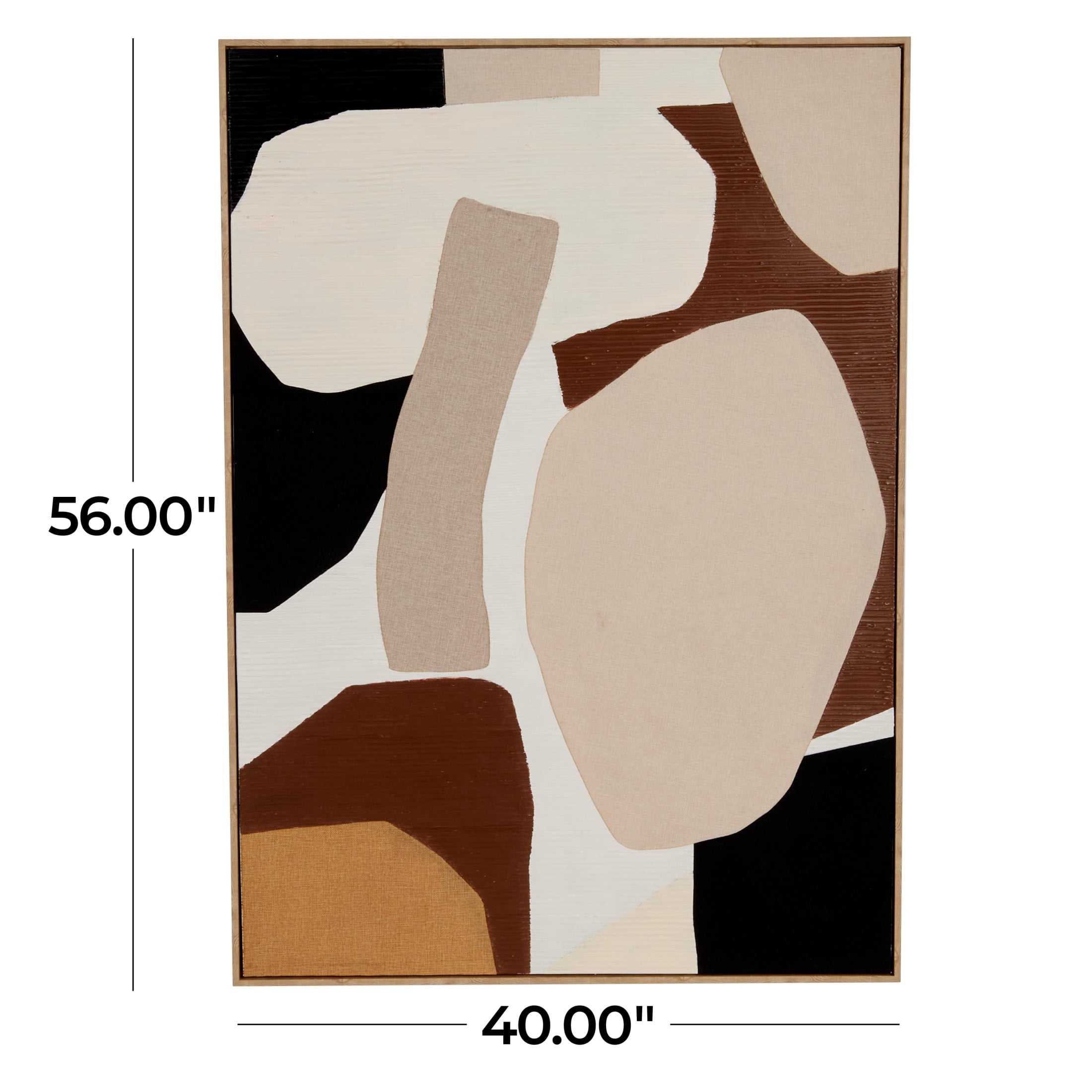 40" x 56" Abstract Overlapping Circle Geometric Framed Wall Art with Cream Accents, by DecMode