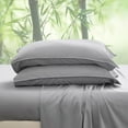 thumbnail image 4 of Simple&Opulence 100% Viscose from Bamboo Sheet Set 4Pcs, Cooling for Hot Sleepers, Soft Breathable Bed Sheets Set, 15" Deep Pockets, Luxury Hotel Silky Bedding Sheets (Gray,Full), 4 of 7