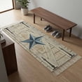 thumbnail image 5 of Kitchen Runner Rugs, Farmhouse Country Star Wood Board 2'x6' Throw Rug with Tassels, Blue Stars Wooden Washable Soft Floor Carpet Runner for Hallway Bedroom Bathroom Laundry Room, 5 of 9