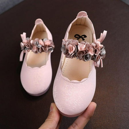 

EleaEleanor New Girls Autumn Style Princess Shoes With Big Flower Lace