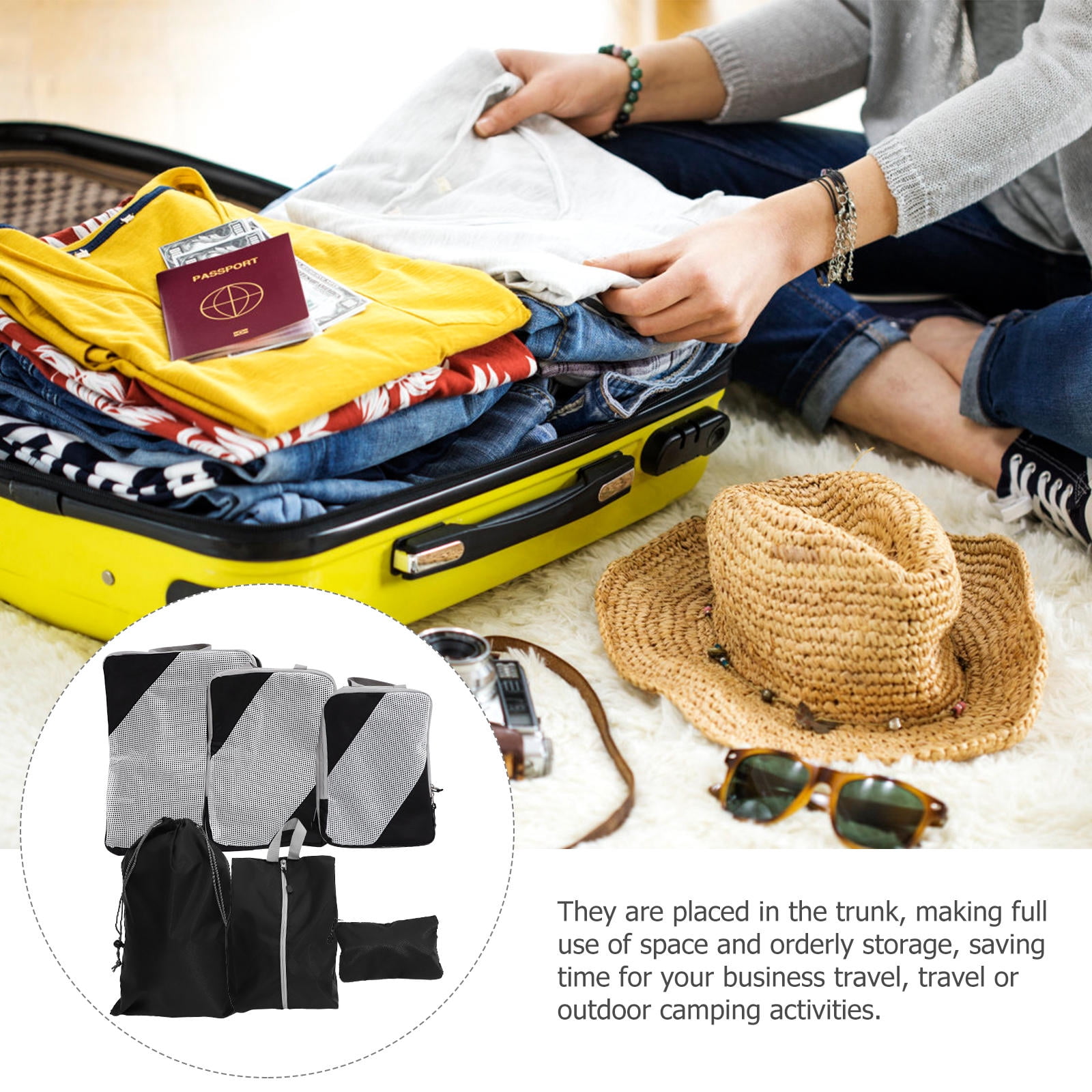 OFFIGAM 6-Piece Travel Packing Cubes Set for Luggage Organization, Efficient Packing and Easy Travel Storage
