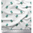 thumbnail image 1 of Soimoi Polyester Crepe Fabric Leaves & Floral Block Printed Fabric 1 Yard 52 Inch Wide, 1 of 3