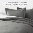 thumbnail image 5 of Noble Linens 3 Piece Cloud Gauze Textured All Season Down-Alternative Comforter Set, Fog, Full/Queen, 5 of 15