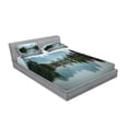 thumbnail image 2 of Ambesonne Landscape Fitted Sheet & Pillow Sham Set, Japanese Lake View, Queen, Multicolor, 2 of 2