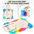 thumbnail image 5 of SaniMore Case foriPad 10.2 inch 9th/8th/7th Generation (2021/2020/2019), Shockproof Bumper Shoulder Strap 360° Rotating Handle Bracket + Pencil Holder Tri-layer Hybird Anti-drop Kids ShellRainbow Blue, 5 of 15