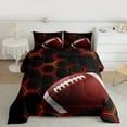 thumbnail image 2 of Homewish Geometric Hexagon Bedding Comforter Set,Rugby Football Sport Twin Comforter Sets,Red Black Bedding Set For Boys,Super Cozy Room Decor Reversible,2pcs, 2 of 8