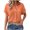 Orange, variant on Tqcoqu Gauze Shirts Button Down Dress Shirts for Women Casual Short Sleeve Textured Collared Summer Work Casual Vacation Blouses,Pink,Women's S-XXL