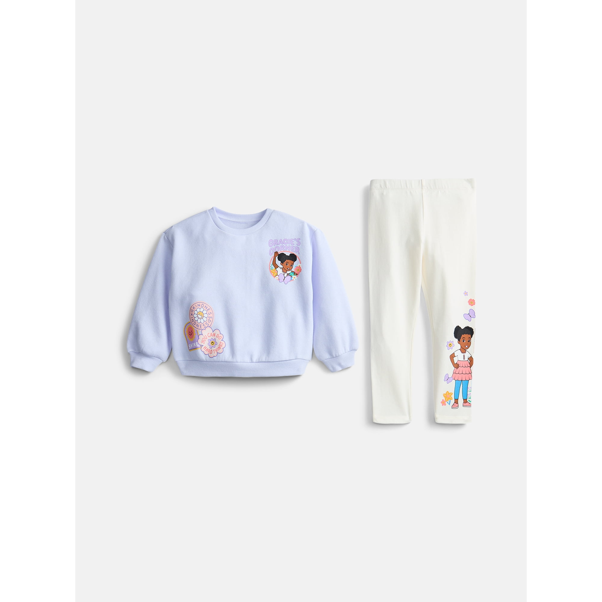 Gracie’s Corner Baby and Toddler Girls Fleece Sweatshirt and Leggings Set, Sizes 12M–5T