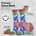 thumbnail image 2 of ODD SOX – Basix Unisex Crew Socks – Tie Dye Hippy – Large – Soft Cotton Blend Ribbed Crew, Cushioned, 2 of 5