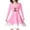 Pink, variant on Girls Spring Dress Kids Christmas Trees Deer Print Christmas Long Sleeve Party Princess Girls Party Dress Size 6-7T
