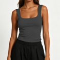 thumbnail image 6 of Fewfanhot Womens Tank Tops Square Neck Crop Tops Loose Sleeveless Halter Slim Fit Tank Top, 6 of 6